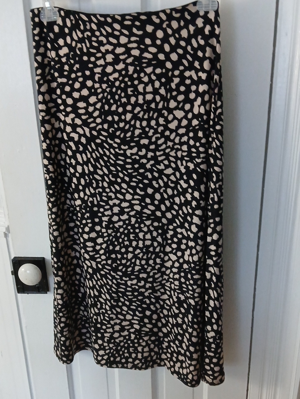 Black & Cream Printed A-Line Women's Skirt